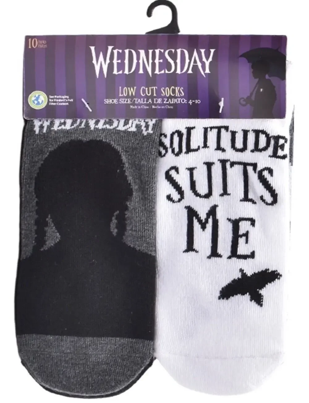 Wednesday Addams Socks Womens 10 Pack Low Cut Shoe Size 4-10 NWT MGM Netflix New